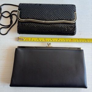 (2) Elegant Black Clutch Bags